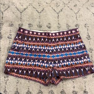 J. Crew Geometric Patterned Athletic Shorts - Brown, Blue, Pink, Orange